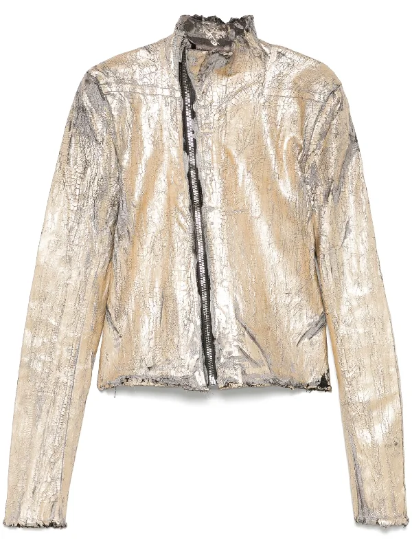 Gary cracked-effect jacket Striped Jacket Polka Dot Jacket Floral Jacket