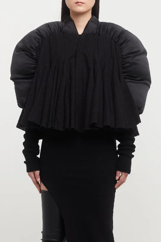 Rick Owens Duvetessa Cropped Jacket in Black Mesh Jacket Canvas Jacket Denim Jacket