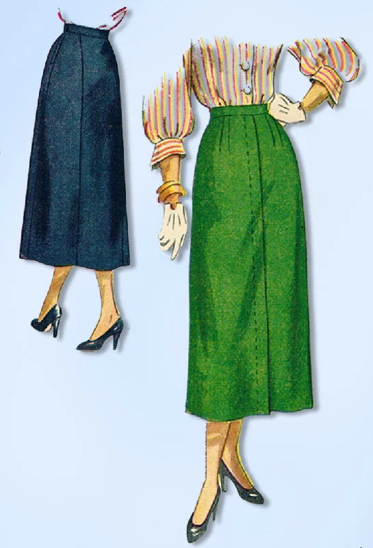 1940s Original Vintage Simplicity Pattern 2624 Simple to Make Misses Skirt 26 W relaxed fit skirt