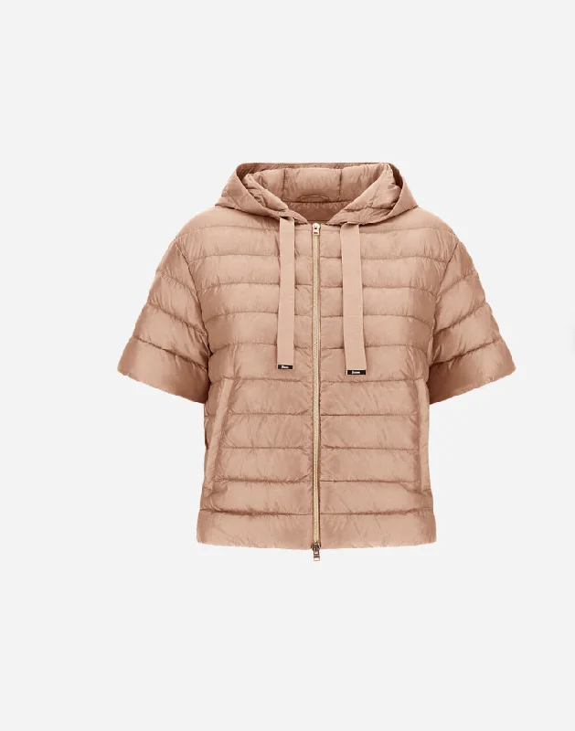 Short Sleeve Jacket with Hood Herringbone Jacket Houndstooth Jacket Plaid Jacket
