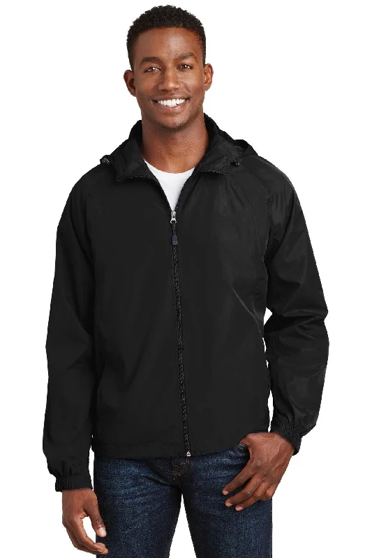 Sport-Tek Hooded Raglan Jacket. JST73 Wool Jacket Cashmere Jacket Tweed Jacket