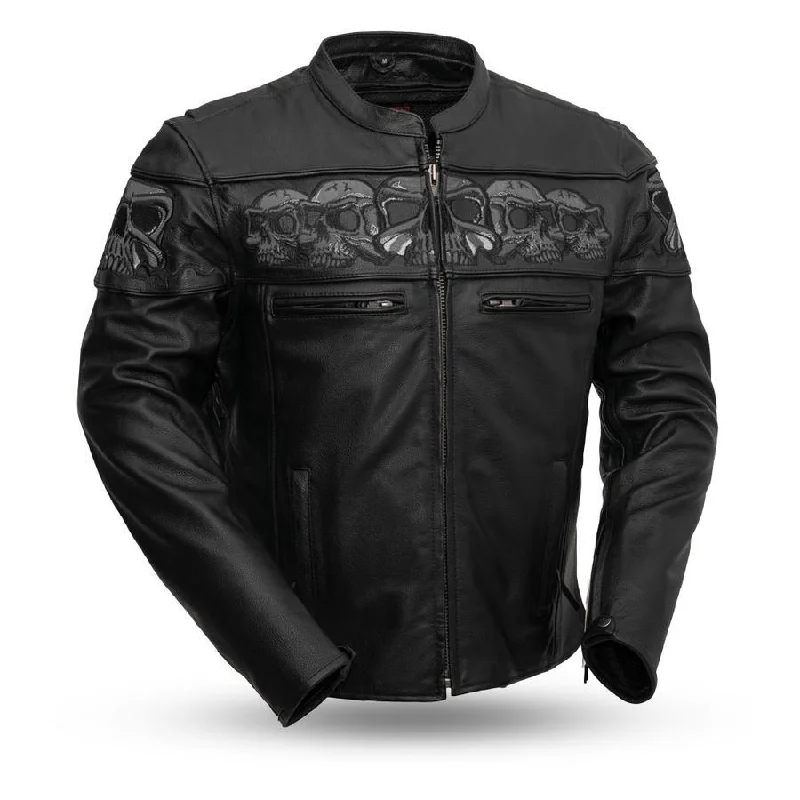 Men's Savage Skulls Jacket Embroidered Jacket Appliqued Jacket Beaded Jacket