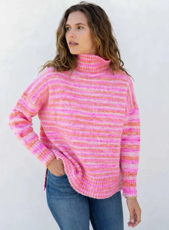 Mersea Good Vibrations Sweater Cotton Candy Pink Zippered Front Buttoned Front Snap Front