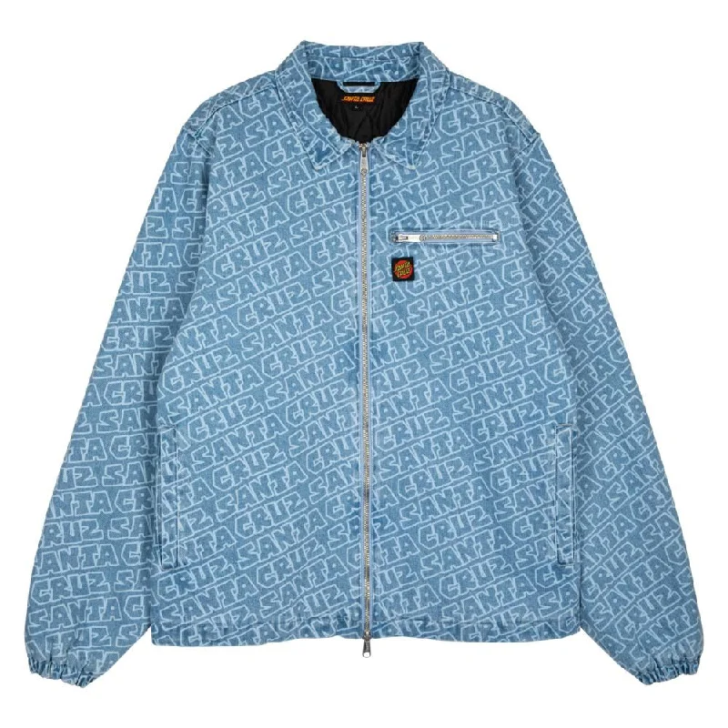 Santa Cruz Jacket Truman Jacket - SC Repeat Denim Jacket Leather Jacket Suede Jacket