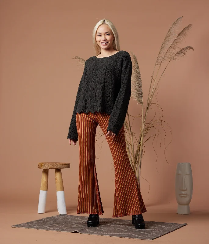Akira Sweater - Washed Black Embroidered Appliqued Beaded