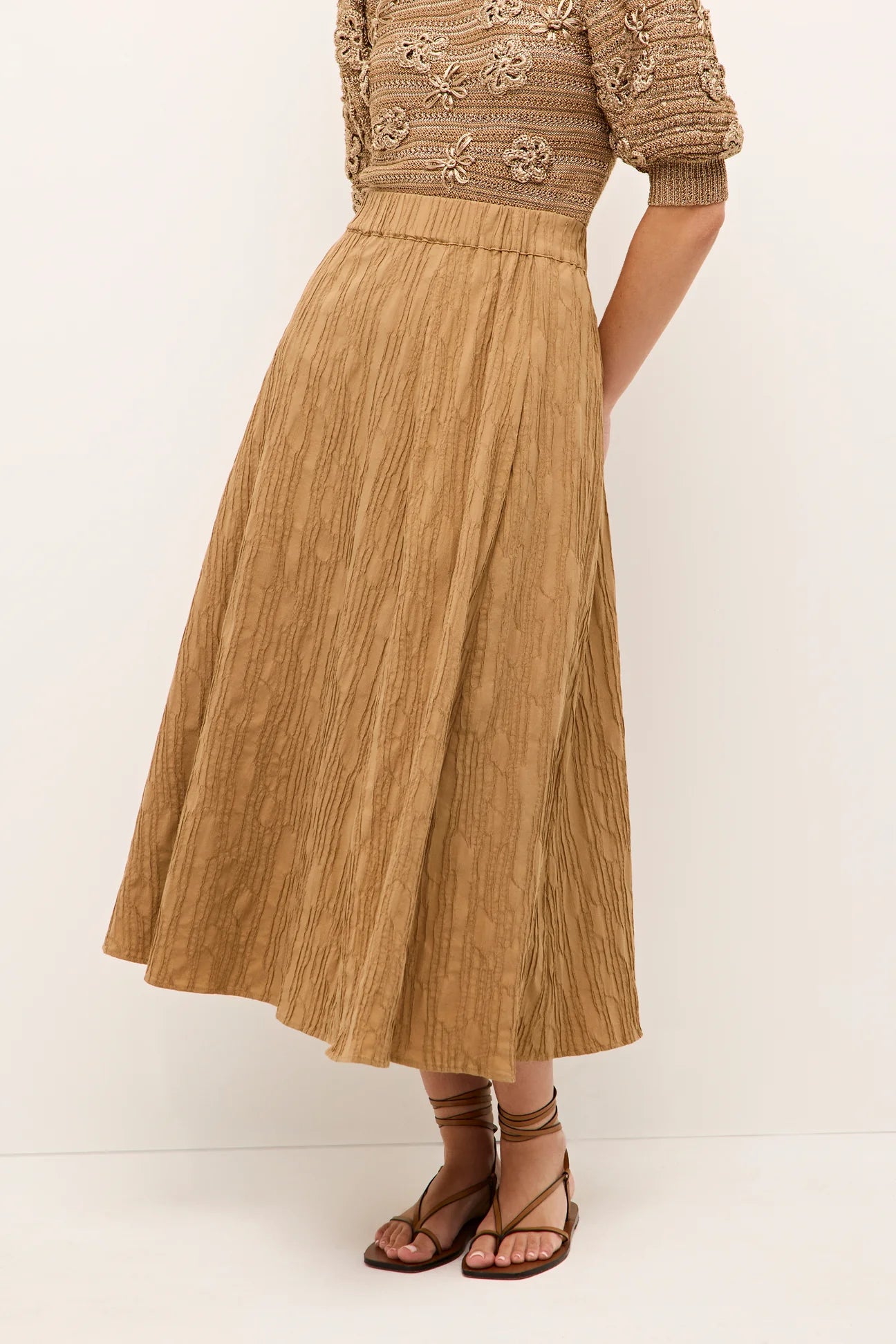 Sasha Skirt | Latte denim skirt durable