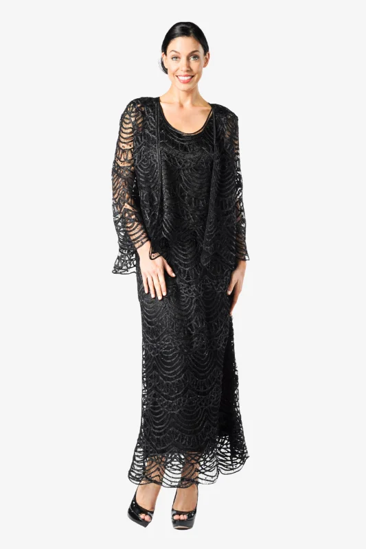 Soulmates C1060 Signature Mother of Bride Scallop Jacket Top and Skirt Set Chenille Jacket Brocade Jacket Lace Jacket