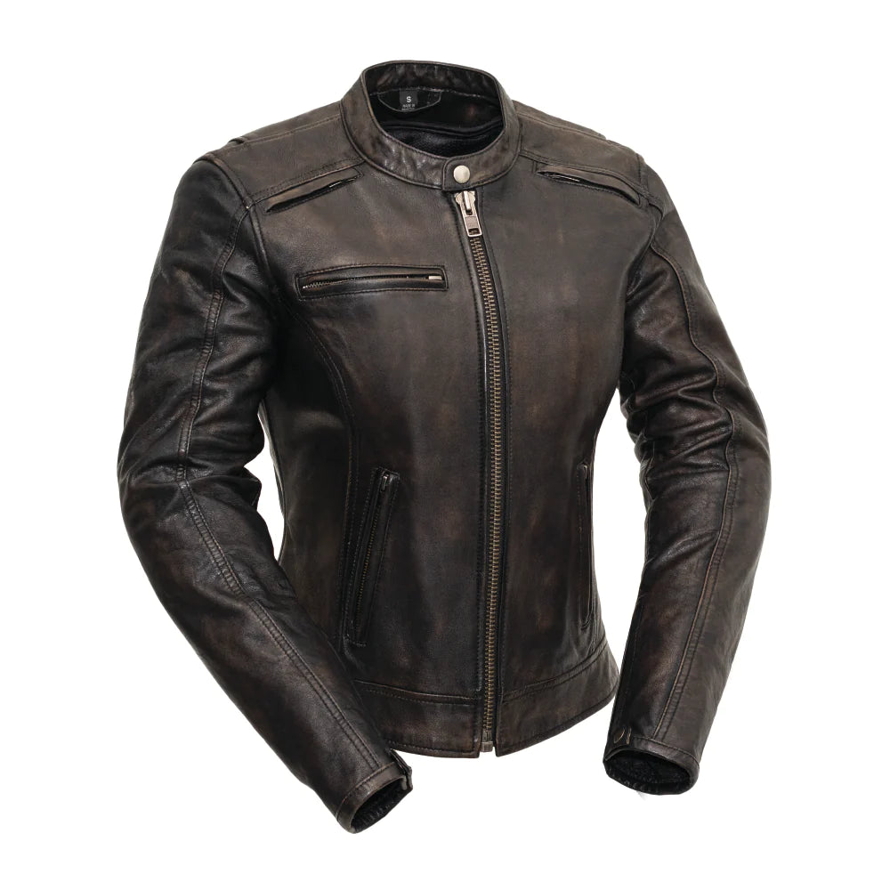 Ladies Hipster Jacket Black Stand-Up Collar Roll-Neck Collar Turtle Neck