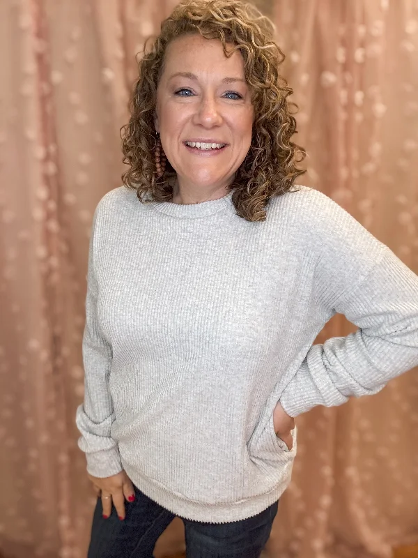 Sweet Whispers Cozy Ribbed Knit Sweater Boat Neck Shawl Collar Notched Collar