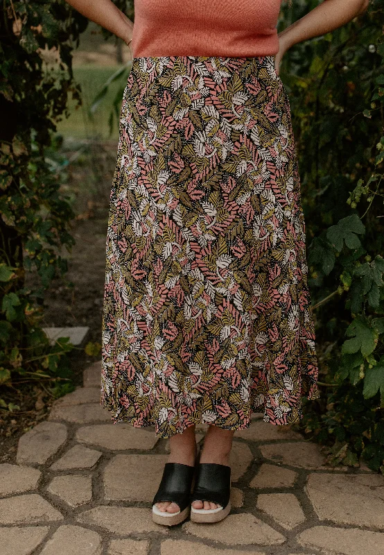 The Rin Skirt by Part Two - Crabapple Leaf - PLUS silk skirt smooth