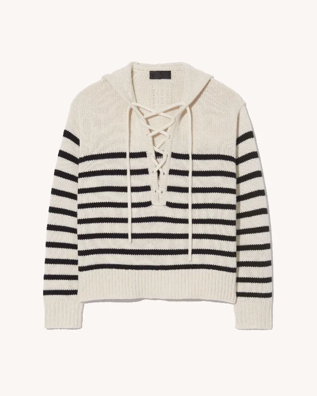 IVORY/BLACK STRIPE