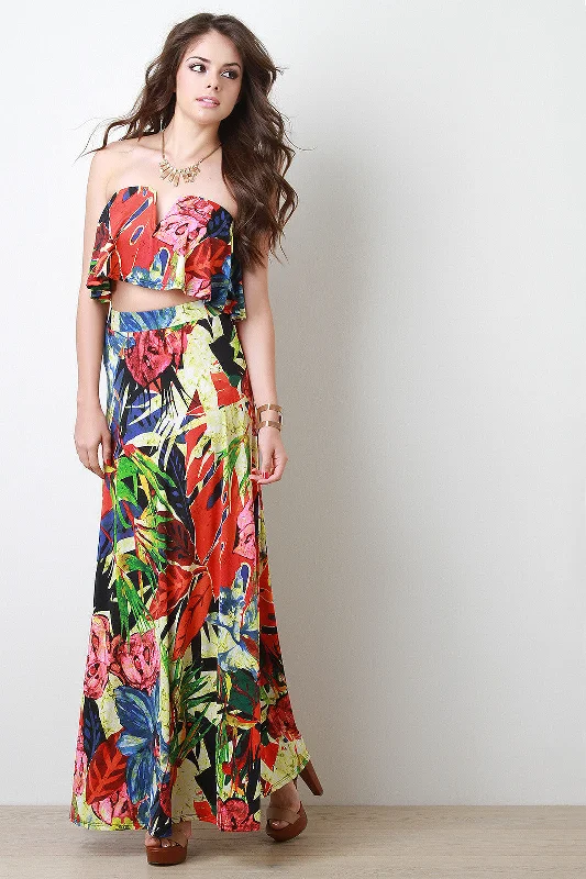 Tropical Maxi Skirt lace skirt delicate