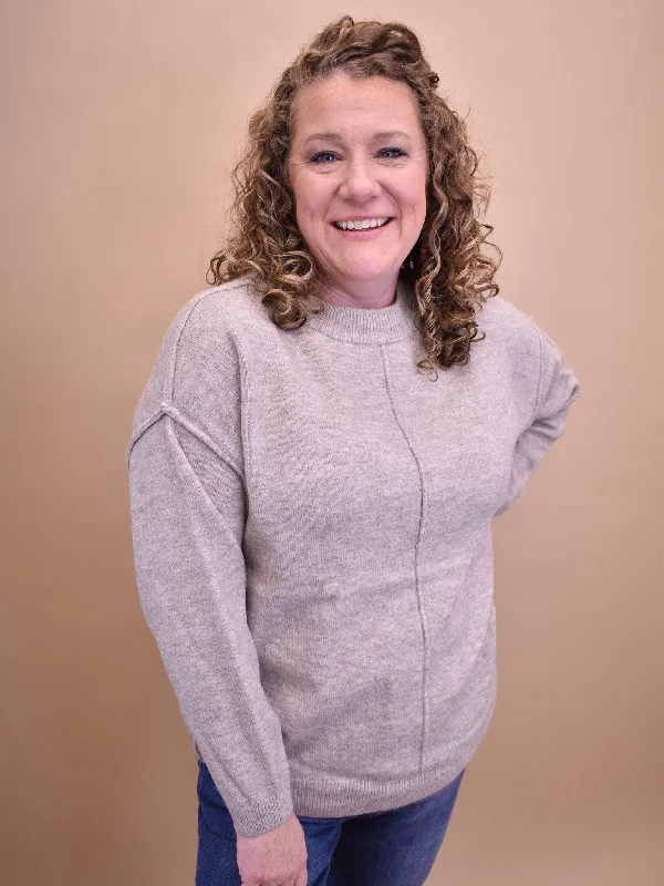 Lost In Thought Melange Sweater Front Pockets Side Pockets Patch Pockets