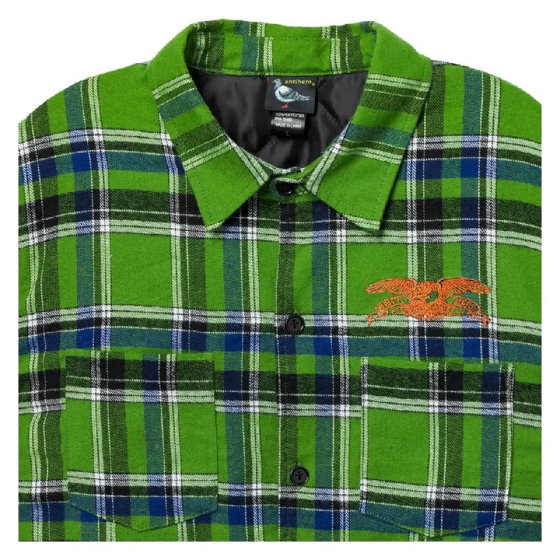 Anti Hero Custom Jacket Basic Eagle Flannel Jacket - Green / Blue / Orange Belted Jacket Elasticated Jacket Padded Jacket