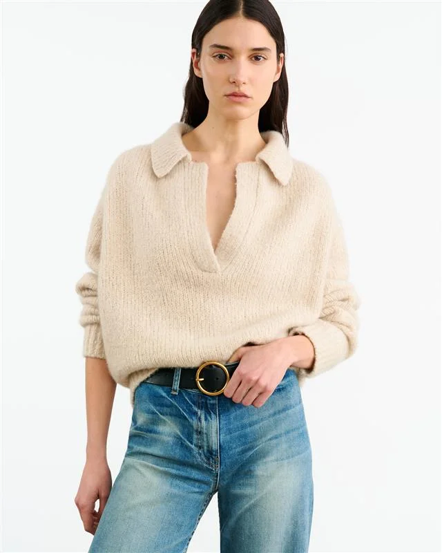 CALLEN SWEATER Beaded Sweater Sequined Faux Fur