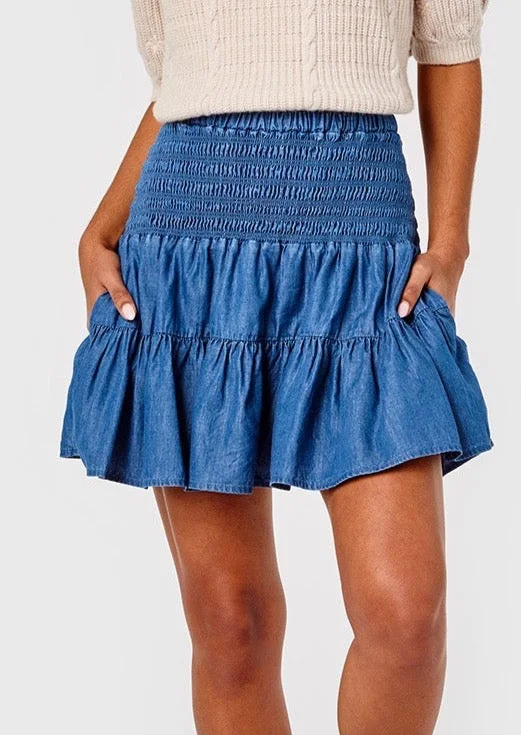 Kylie Skirt- Chambray denim skirt fashionable