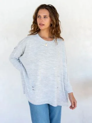Mersea The Catalina Travel Sweater Ash Zippered Buttoned Snapped