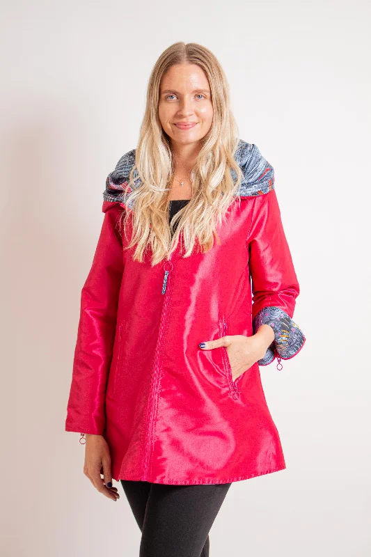 Pink PeekaBoo Rain Jacket Faux Fur Jacket Real Fur Jacket Shearling Jacket