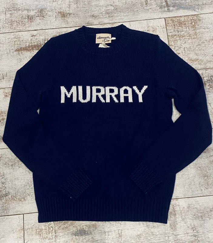 Ellsworth & Ivy Murray Sweater Navy/White Herringbone Houndstooth Plaid