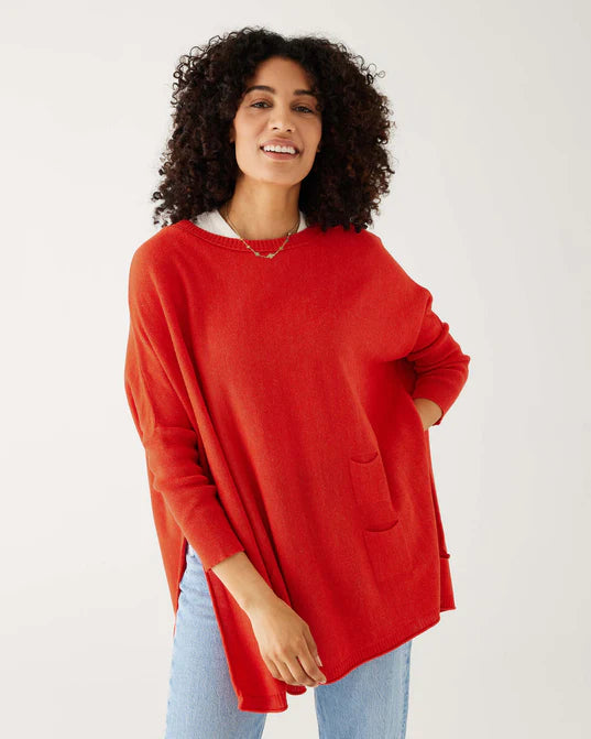Mersea The Catalina Travel Sweater Scarlet Rayon Fabric Velvet Fabric Corduroy Fabric
