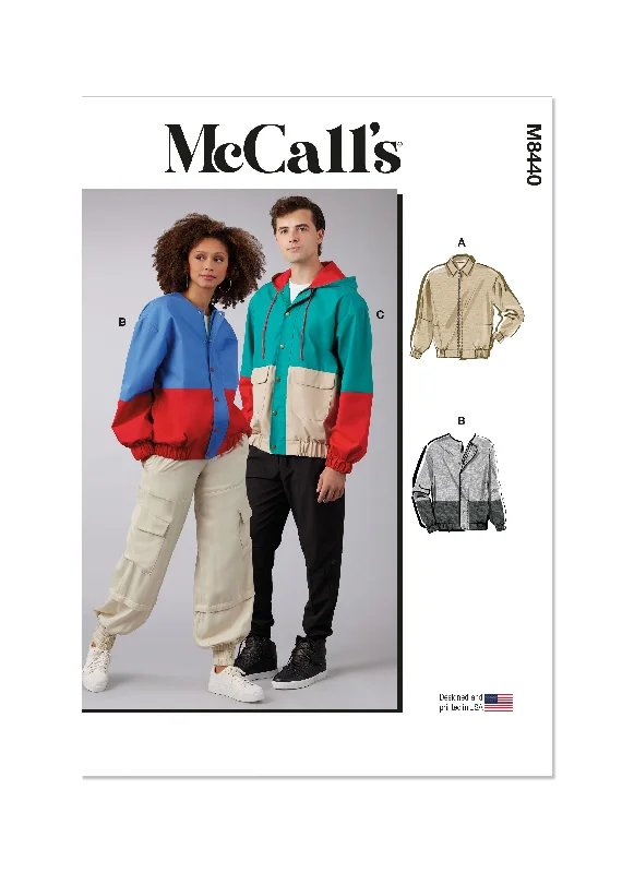 Mccall's Pattern M8440 Unisex Jacket Fleece Fabric Down Fabric Feather Fabric