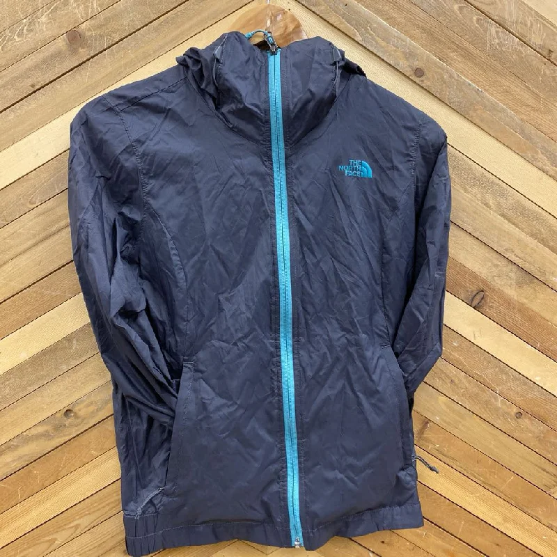 The North Face - Women's WindWall Hooded Windbreaker Jacket - MSRP $135: Grey/Blue-women-XS Nylon Fabric Polyester Fabric Spandex Fabric