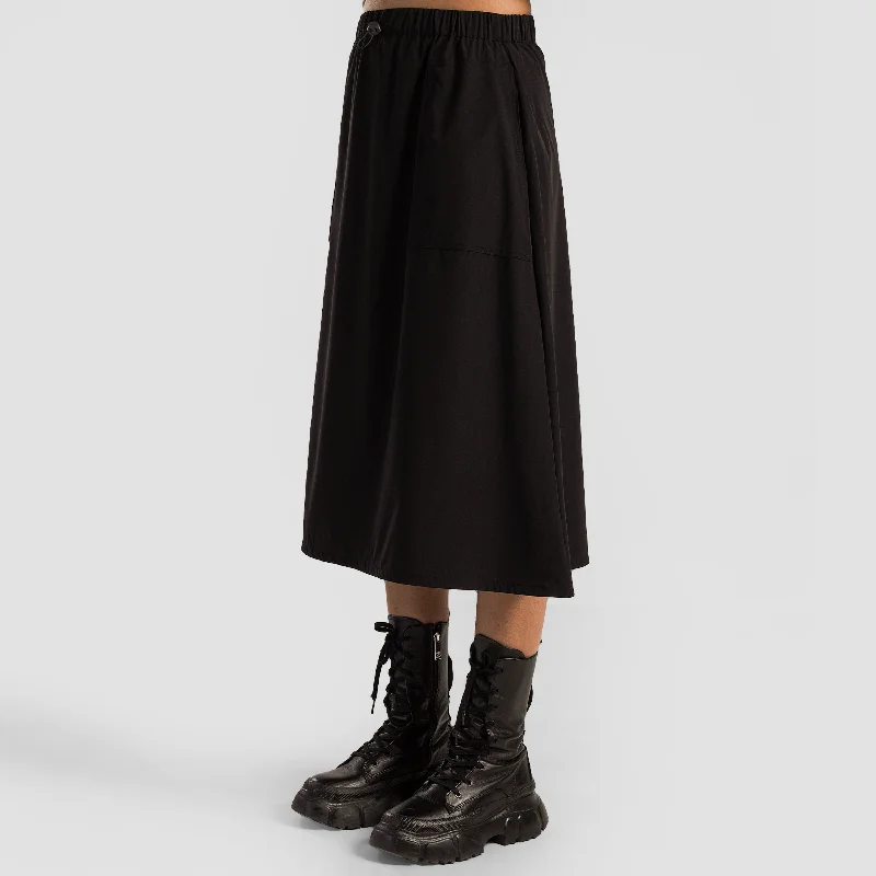 Drift Skirt (Black) flowy skirt hem
