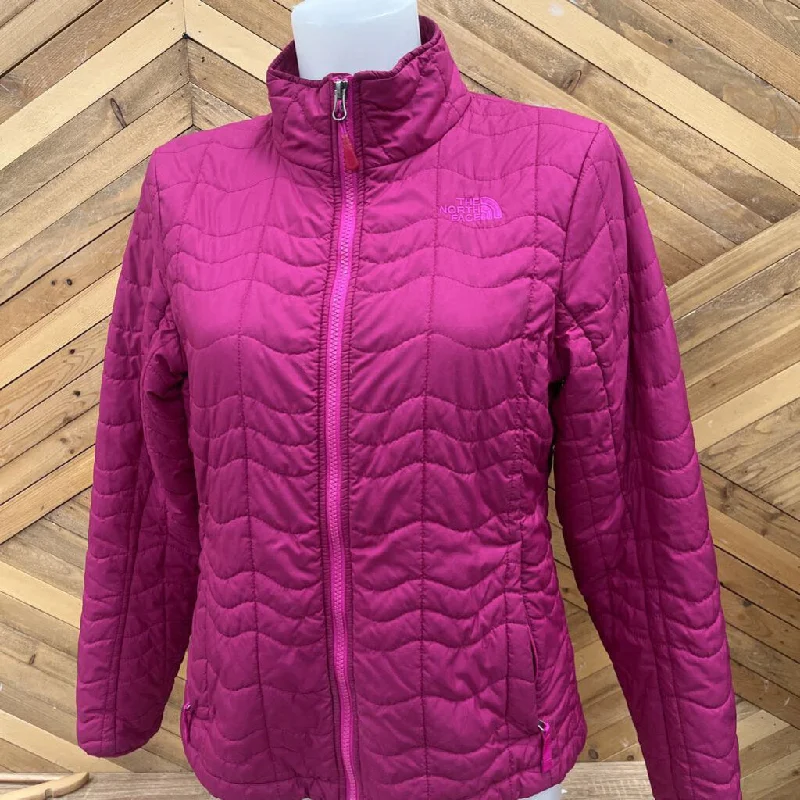The North Face - Women's Puffer Jacket - MSRP comp $230: Pink-women-MD Boat Neck Shawl Collar Notched Collar