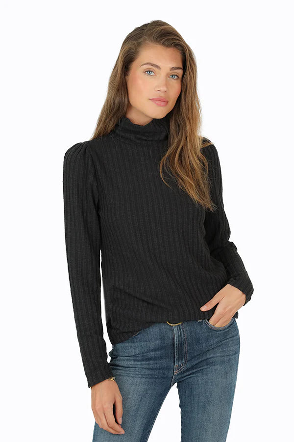 Dylan Sweater Knit Holden Turtleneck Black Polka Dot Checkered Tartan