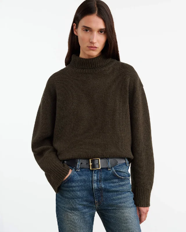OMAIRA SWEATER Denim Fabric Leather Fabric Suede Fabric
