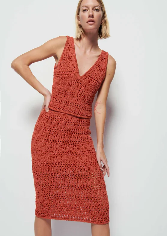 Driana Crochet Skirt- Ginger denim skirt casual
