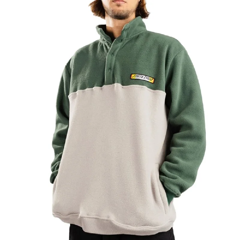 Santa Cruz Jacket Sundown Ray Strip Polar Fleece - Cedar / Nickel Cardigan Sweater Pullover