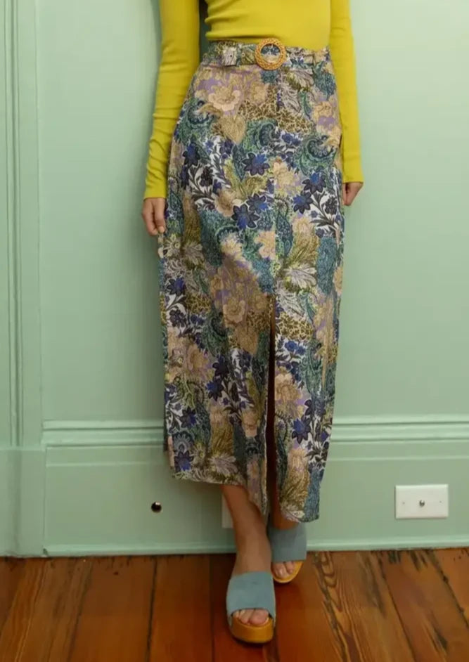 Portia Skirt- Garden Party wool skirt breathable