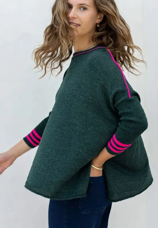 Mersea The Catalina Travel Sweater Alpine Lipstick Colorblock Sport Chenille Blend Fleece Blend Nylon Blend