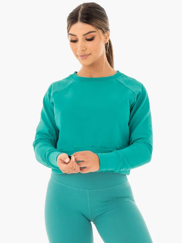Motion Sweater - Teal Fitted Loose Oversized