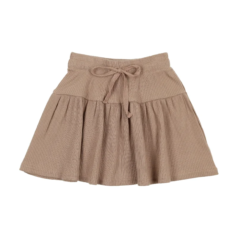 Lil Legs Rib Drawstring Skirt tiered skirt playful