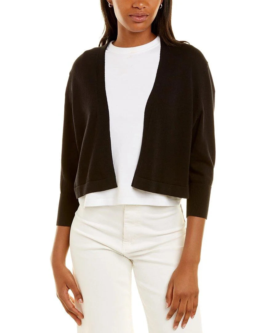 Jude Connally Priscilla Sweater Pima Cotton - Black Silk Blend Satin Velvet