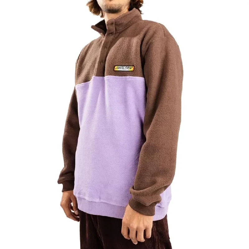Santa Cruz Jacket Sundown Ray Strip Polar Fleece - Oak / Digital Violet Quilted Jacket Puffer Jacket Insulated Jacket