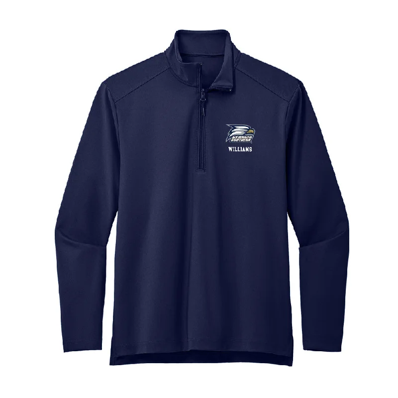 Georgia Southern - NCAA Women's Gymnastics : Rachel Williams - Premium Quarter Zip Jacket Belted Jacket Elasticated Jacket Padded Jacket