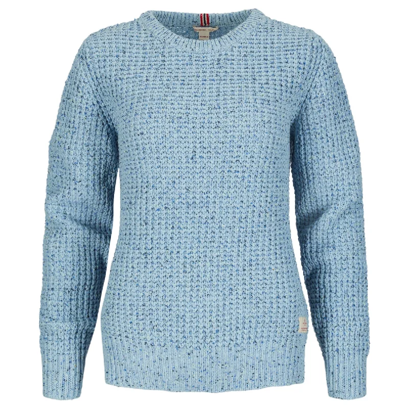 Amundsen Sports - Women's Field Sweater - Faded Blue Turtle Neck Boat Neck Asymmetrical Neck