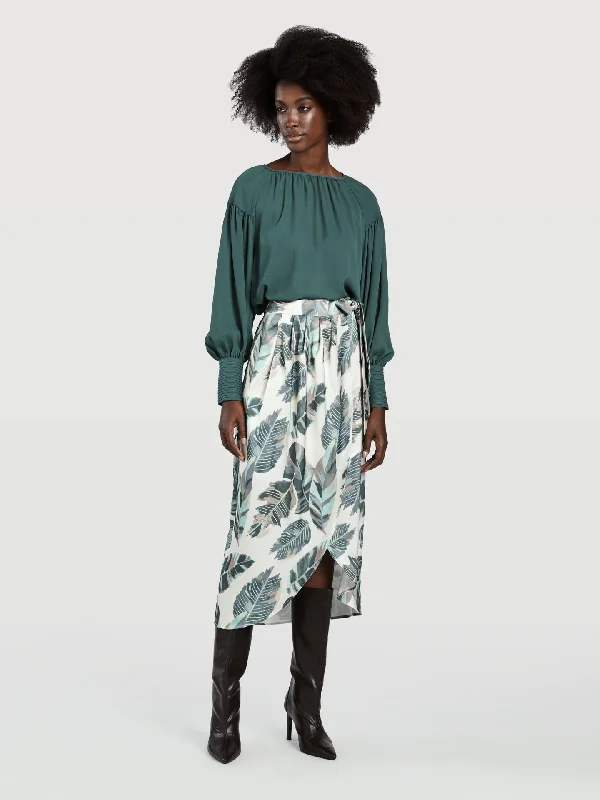 Printed Wrap Skirt corduroy skirt cozy