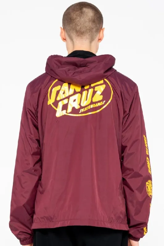 Santa Cruz Jacket Club Oval Dot Jacket - Burgundy Print Jacket Jacquard Jacket Patchwork Jacket