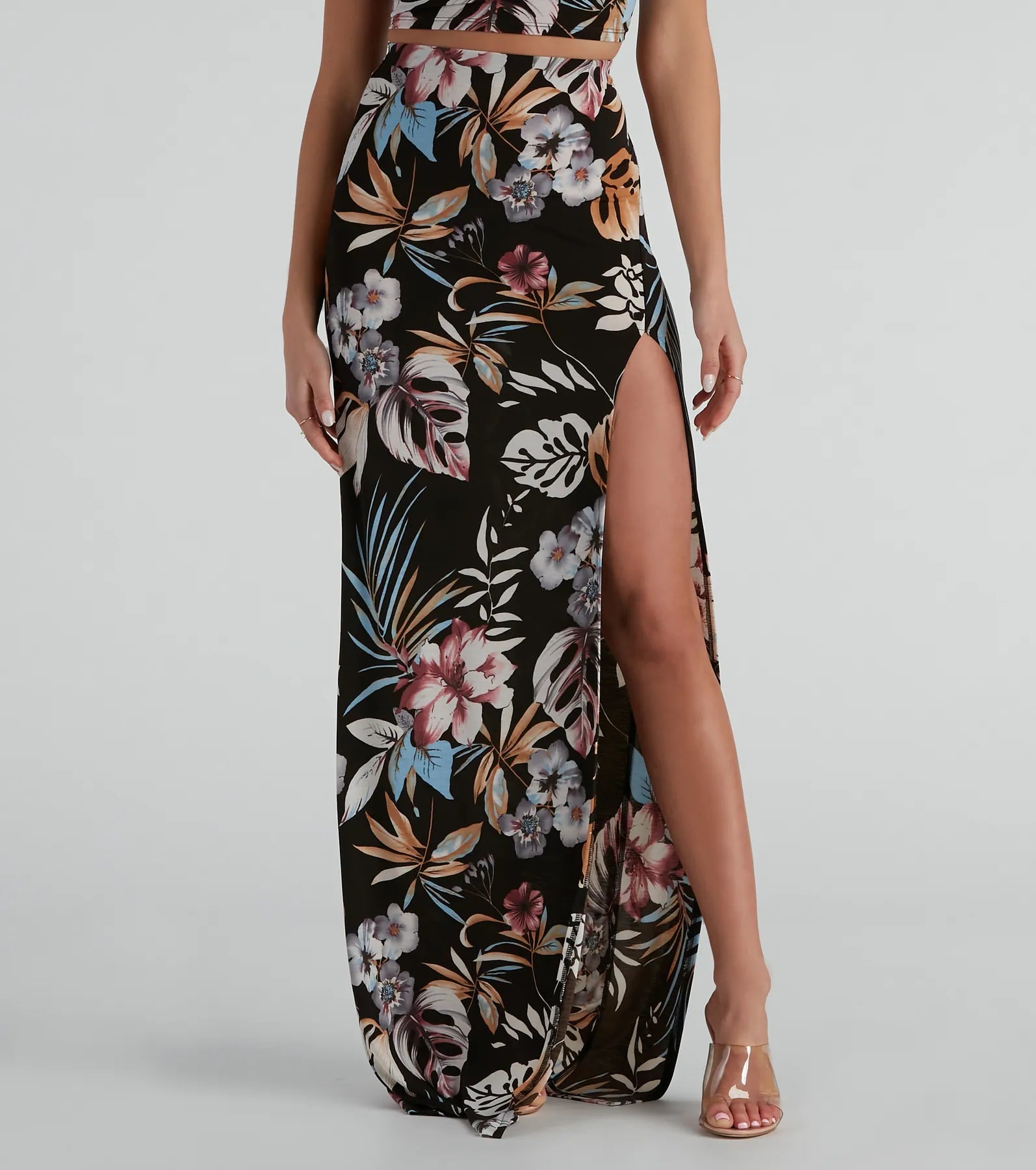 Ticket To Paradise Slit Maxi Skirt denim skirt classic