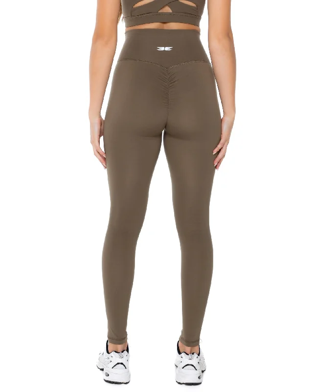 Aura Scrunch Leggings - Dusty Khaki