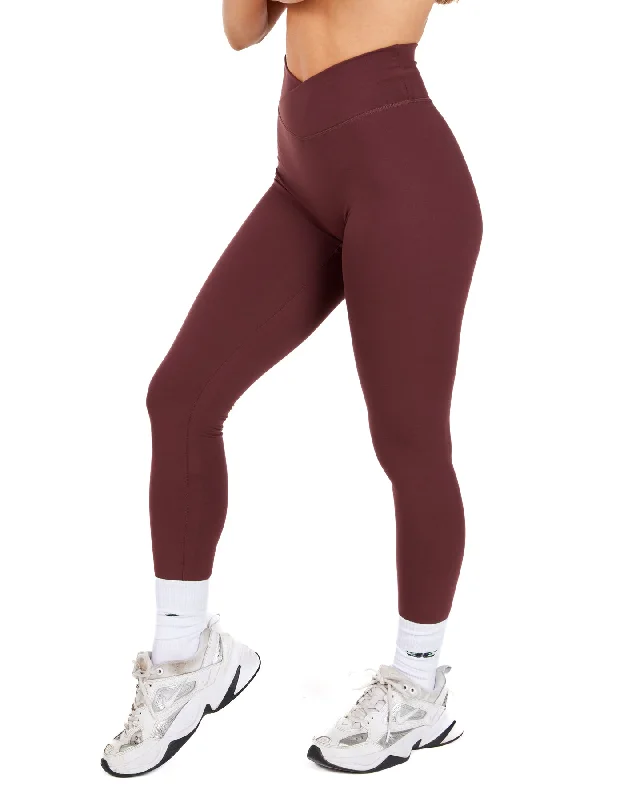 Cross Over Leggings - Decadent Chocolate