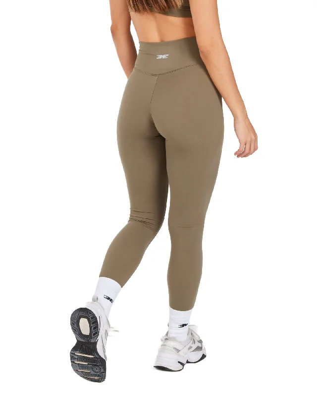 Cross Over Leggings - Dusty Khaki