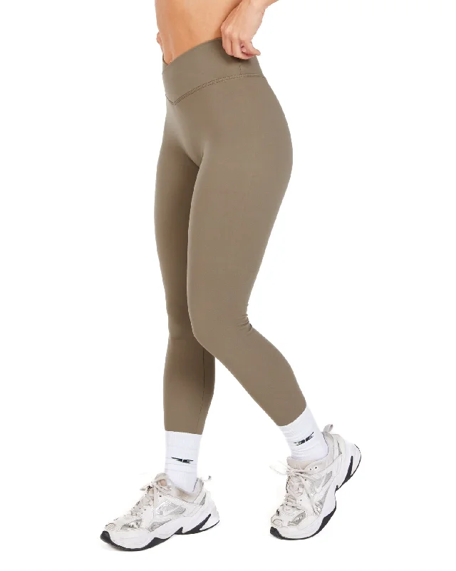 Cross Over Leggings - Dusty Khaki