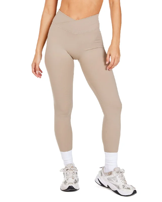 Cross Over Leggings - Vintage Khaki