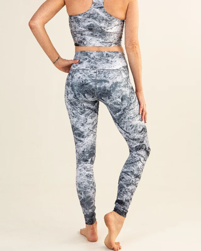 Grey Marble Yoga Pants