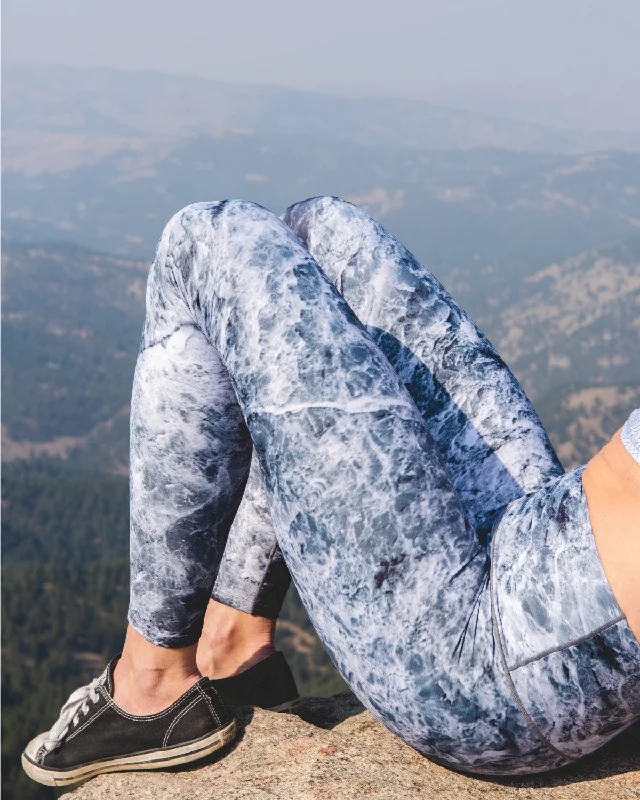 Grey Marble Yoga Pants